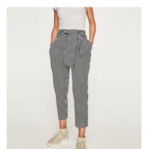 Zara Poplin-Tie Pants